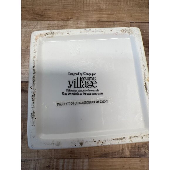 Square Ceramic Dip Chiller With Mushroom & Avocado Design Gourmet Village Dishwa - Picture 6 of 6